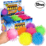 Bedwina Puffer Balls (Pack of 12) - Squishy Balls for Kids Neon Party