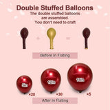 Burgundy Balloons Double Stuffed Wine Red Rose Red Balloon Arch Kit