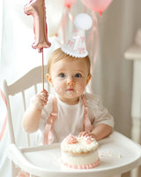 Ereniko White Pink Bow Party Hat First Birthday Hat Girl 1 Birthday