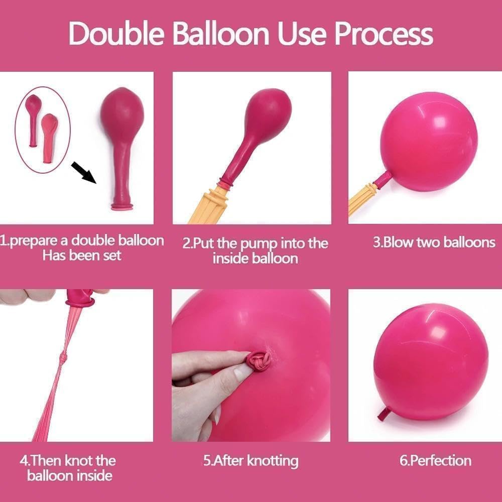 Pink Balloon Arch Kit Double Stuffed Peach Pink Bow Balloon Garland