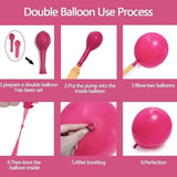 Pink Balloon Arch Kit Double Stuffed Peach Pink Bow Balloon Garland