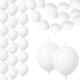 ADIDO EVA Link Balloons White 12 Inch Quick Link Latex Balloon 80 Pcs