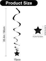 BEISHIDA Black Stars Hanging Swirls Bachelorette Graduation Hanging