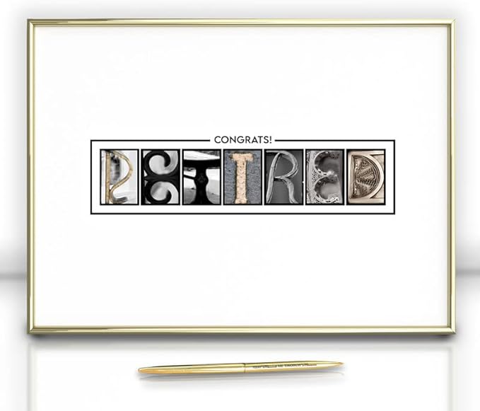 Framed Gold Retirement Decorations Guest Book for Men 12 x16 Large