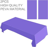 2 Packaging Purple Plastic Tablecloth, 54 inch x108 inch Rectangular