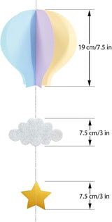 Hot Air Balloon Decorations for Baby Shower Pastel Mermaid 8 Pack