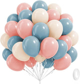 60pcs Gender Reveal Balloons, Dusty Pink Dusty Blue Sand White