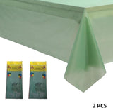 2 Packaging Grass Green Plastic Tablecloth, 54 inch x108 inch