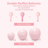 Pastel Pink Balloon Garland Double Stuffed Baby Pink Balloons Arch
