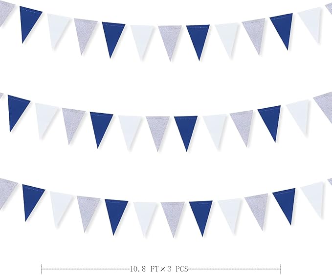 30 Ft Navy Blue White and Silver Party Decorations Royal Blue