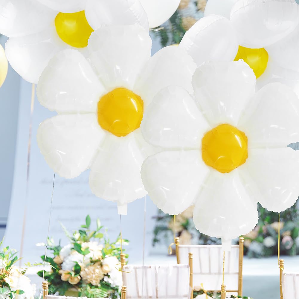 Cute Daisy Flower Balloon 60s Hippie Retro Floral Boho Garland Groovy