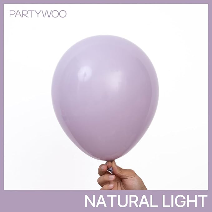 PartyWoo Dusty Purple Balloons 100pcs Different Sizes Pack of 18 12
