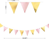 Pink Gold Party Decoration Metallic Fabric Light Pink Gold Triangle