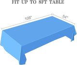 2 Packaging Light Blue Plastic Tablecloth, 54 inch x108 inch