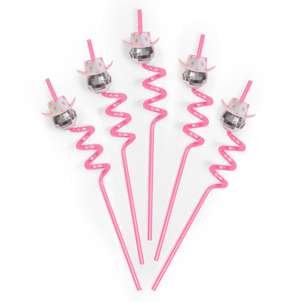 xo, Fetti Disco Cowgirl Pink Reusable Straw Set - 12 pc | Last Disco