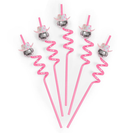 xo, Fetti Disco Cowgirl Pink Reusable Straw Set - 12 pc | Last Disco