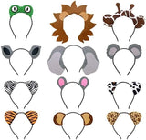 12pcs Jungle Animal Safari Headbands with Animal Hair Hoops Photo