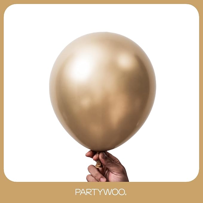 PartyWoo Metallic Gold Balloons 100pcs Different Sizes of 18 12 10 5