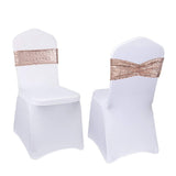 Eternal Beauty Set of 20 Sequin Sashes Bow Rose Gold Chair Sashes for