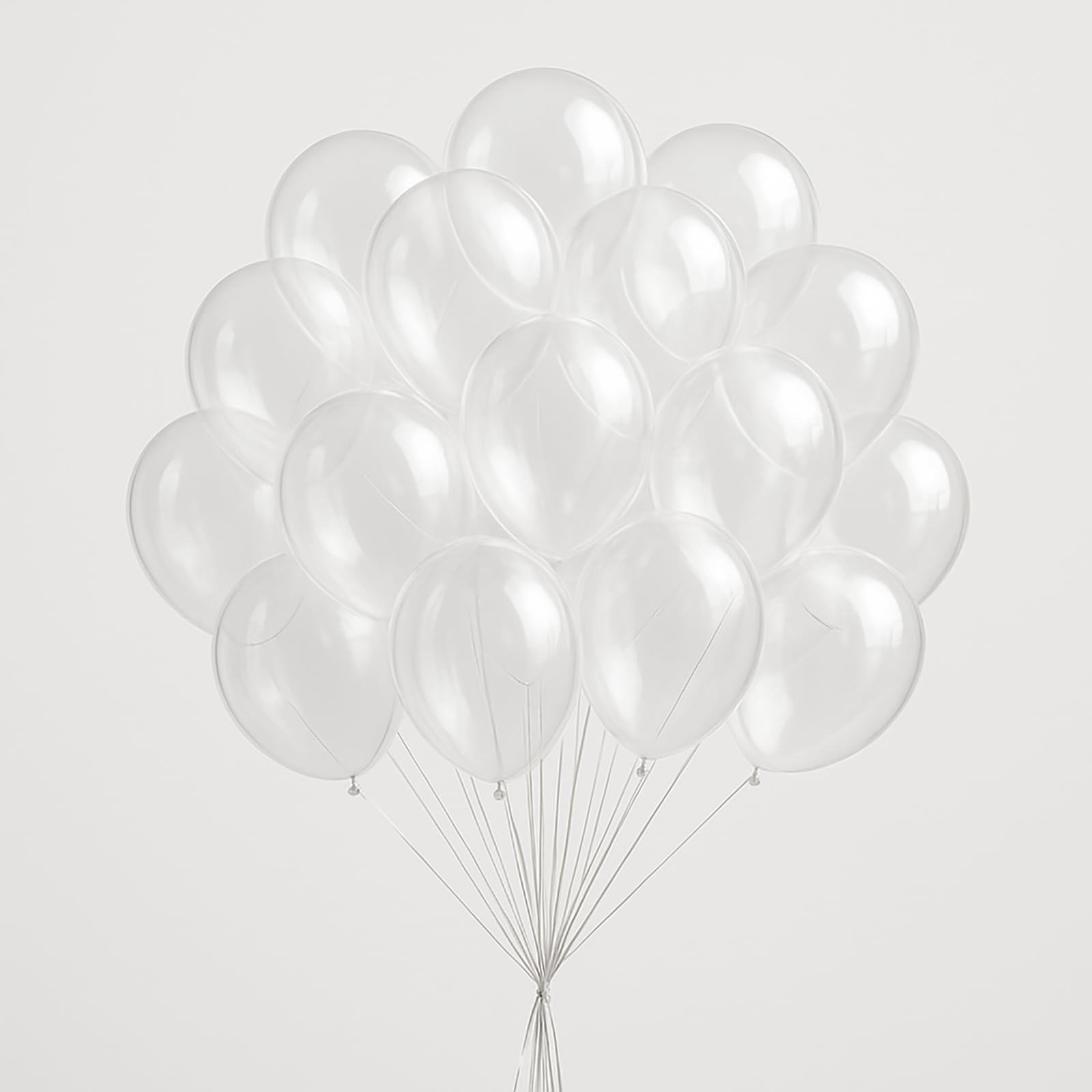 DRWKAY Clear Balloons 100 Pack, 12 Inch Latex Helium Transparent