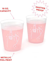 xo Fetti Bachelorette Party Ring Finger Reusable Cups 16 Frost Flex