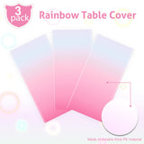 Riakrum Pastel Rainbow Tablecloths Plastic Tablecloth Rainbow Party