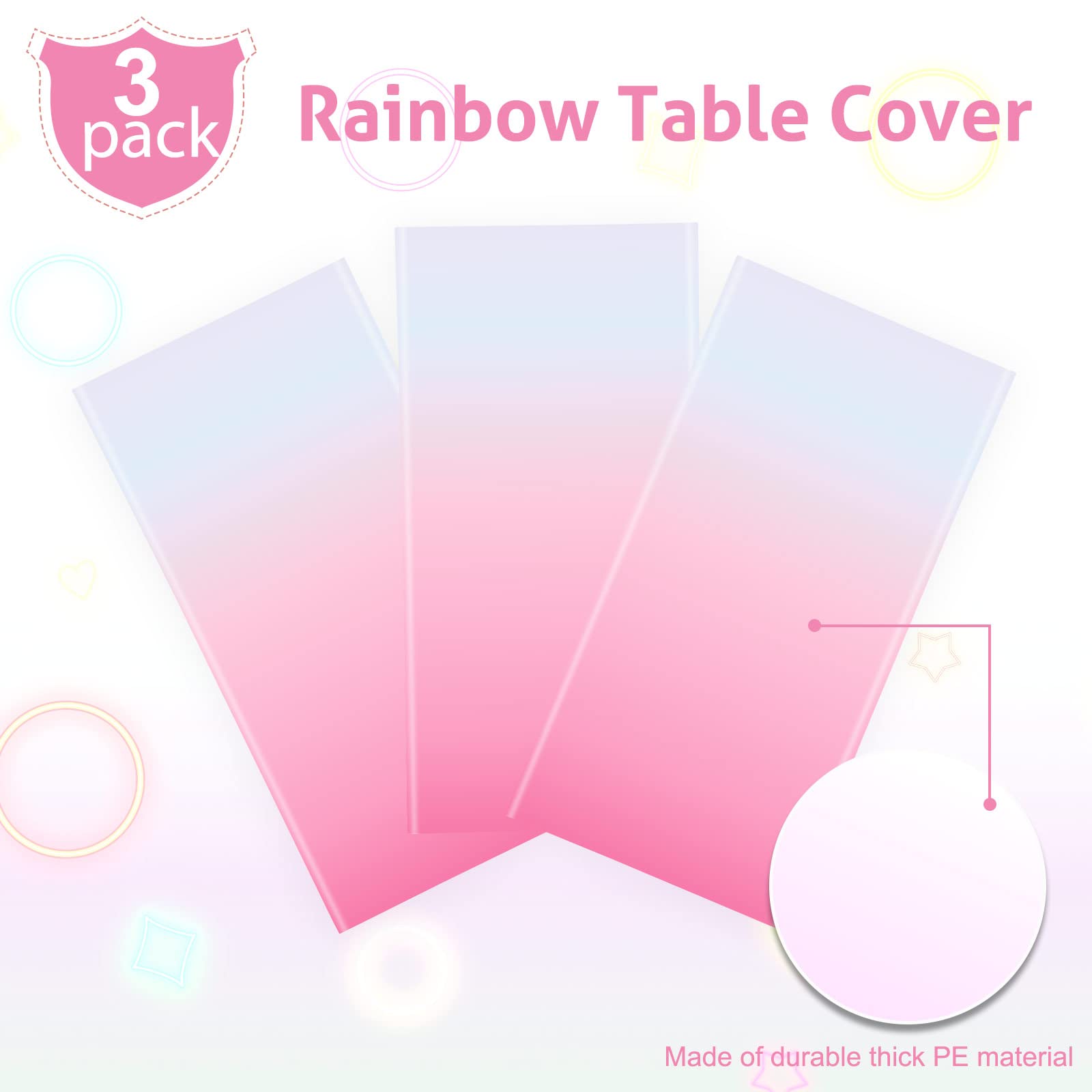 Riakrum Pastel Rainbow Tablecloths Plastic Tablecloth Rainbow Party