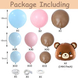 Bear Balloon Garland Arch Kit 121pcs Gender Reveal Blue Pink and