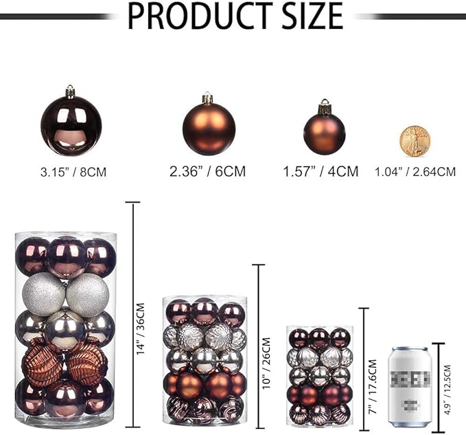 XmasExp 24ct Christmas Ball Ornaments Shatterproof Christmas #3