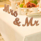 Mr & Mrs Wedding Sign Decorative Letters Rustic Elegant Rose Gold
