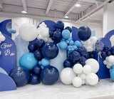 MEBAY Blue White Gold Balloons Garland Arch Kit, 141Pcs Latex