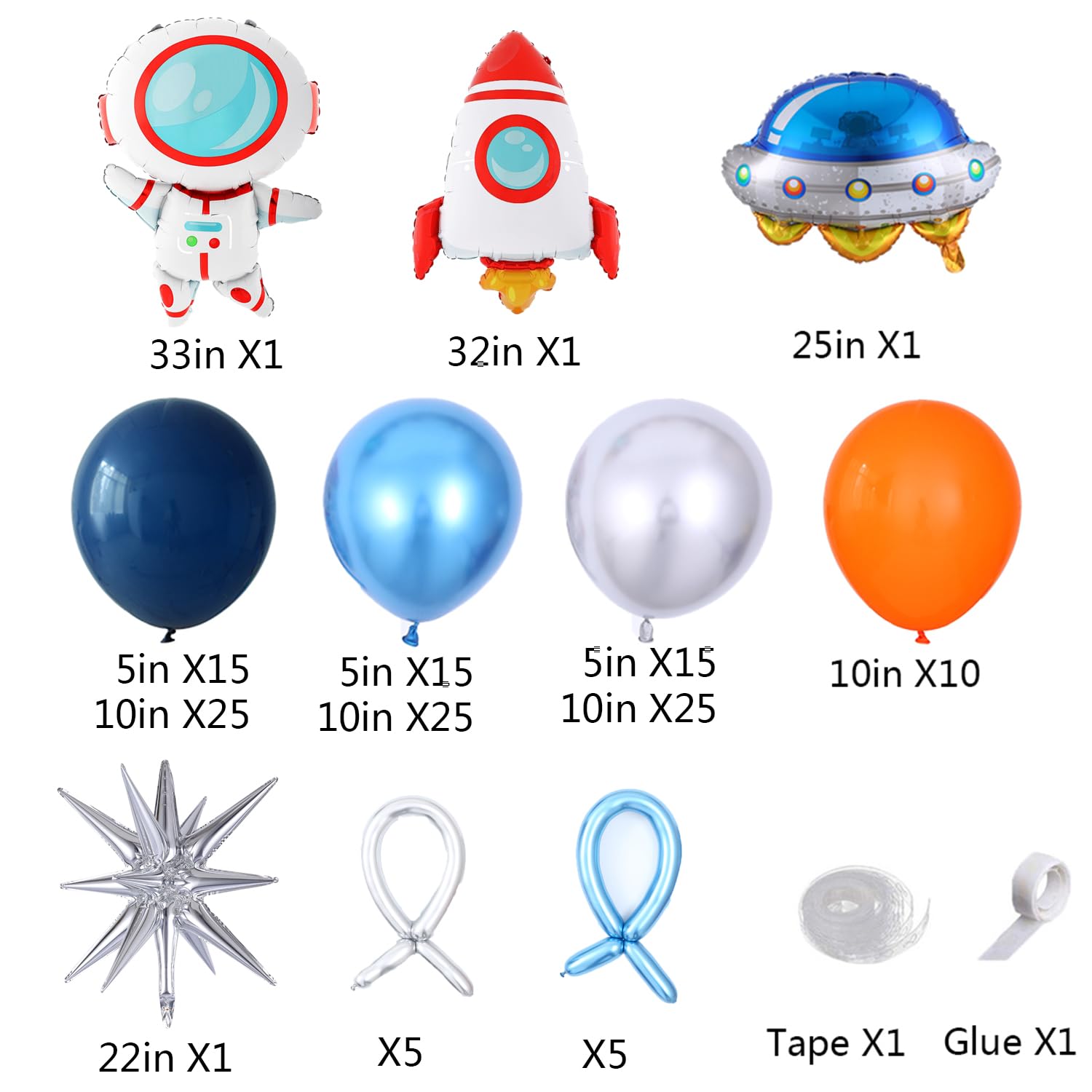 Outer Space Birthday Party Decorations 146Pcs Astronaut Balloon Arch