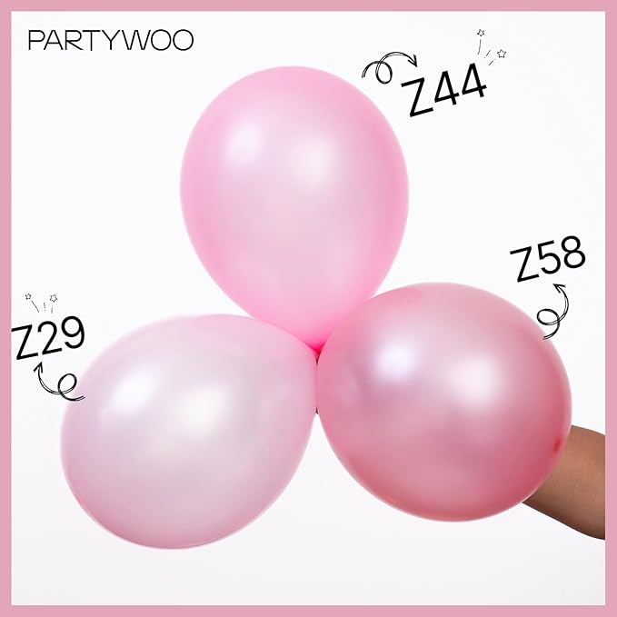 PartyWoo Pearl Pink Balloons 100pcs 5 Inch Light Pastel Baby Pale