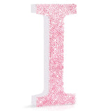Qunclay Pink Crystal Diamond Letter Wall Decor, Glitter Wooden Bling
