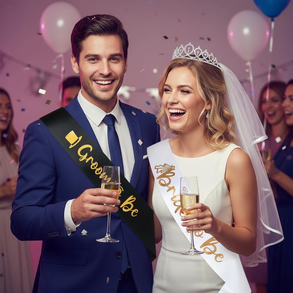 Docooniver 4 Pcs Bachelorette Party Decorations Bride & Groom to be