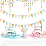 Blue Pink Gold Party-Decorations Gender-Reveal - 52Ft Paper Streamers