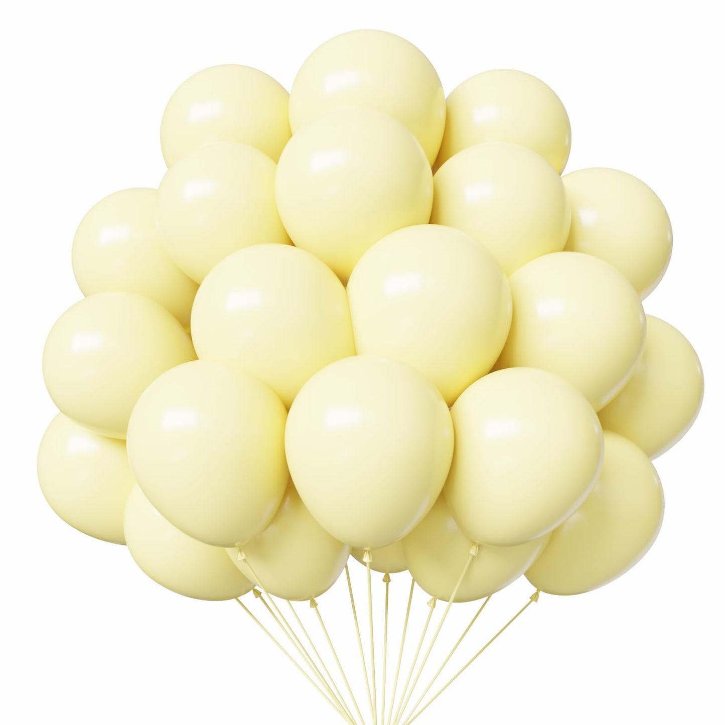 Light Yellow Balloons, 50pcs 12 Inches Pastel Yellow Latex Balloons