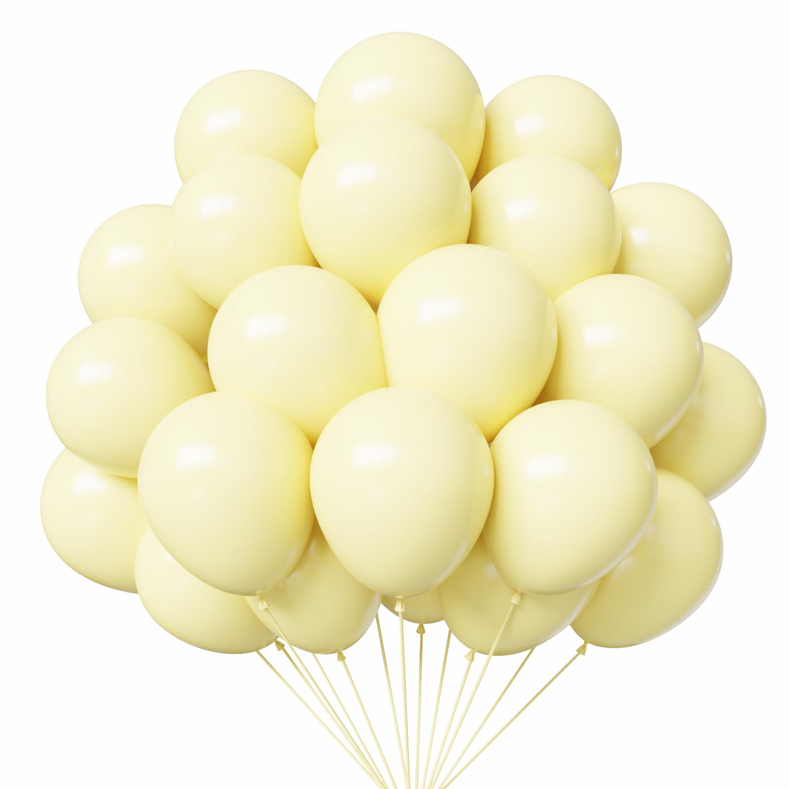 Light Yellow Balloons, 50pcs 12 Inches Pastel Yellow Latex Balloons