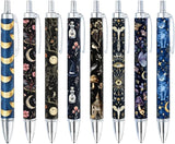 8PC Witchy Pens Dark Cat Butterfly Floral Moon Potion Spooky Magic