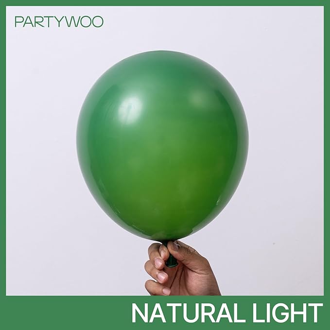 PartyWoo Dark Green Balloons 100pcs Different Sizes of 18 12 10 5