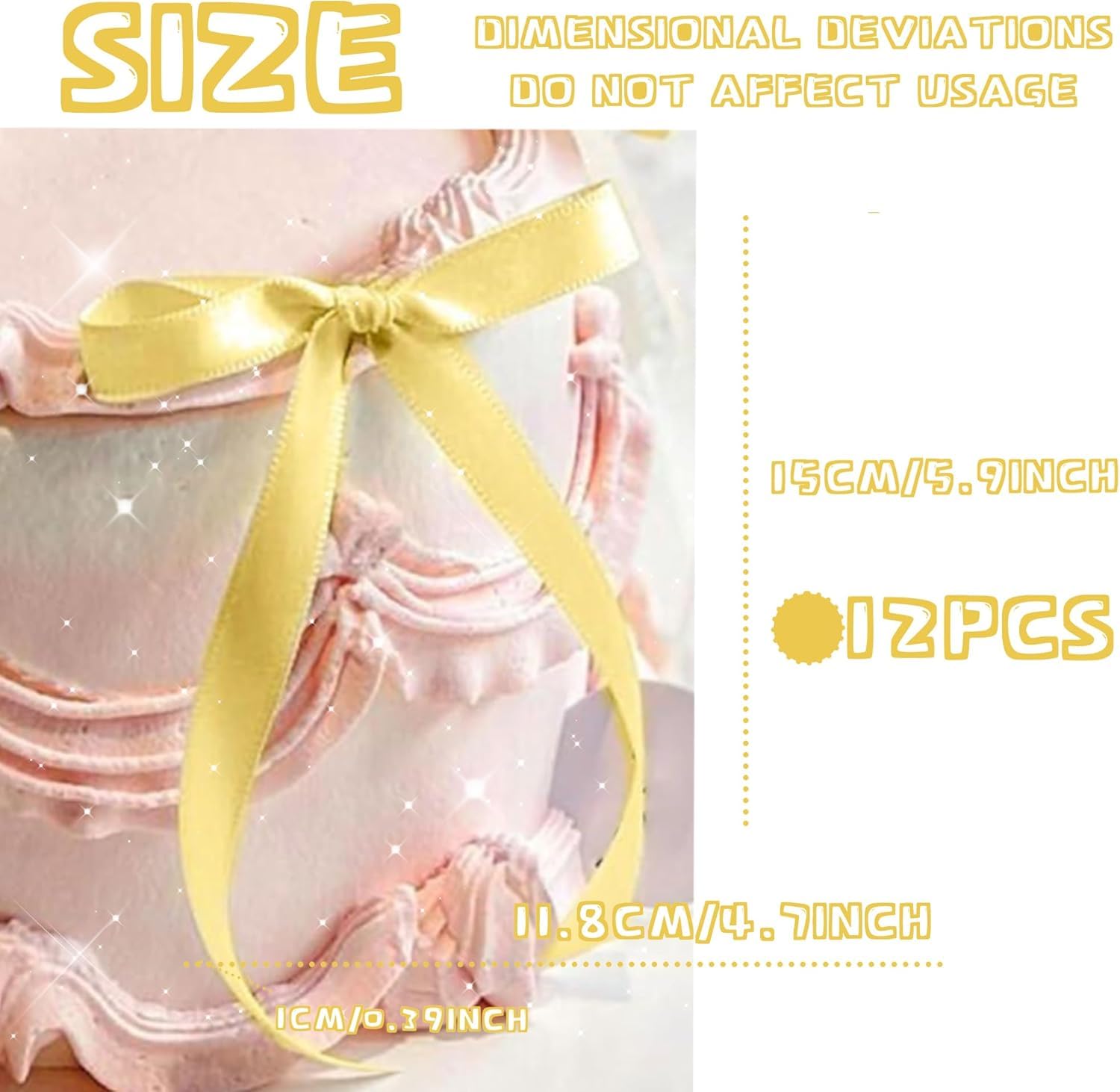 Yellow Bow Cake Topper Coquette Bows Cake Decorations Yellow Bows