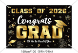 Graduation Decorations 2026 Set Black Gold Congrats Grad Decor Set
