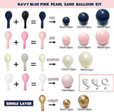 Navy Blue Pink Gold Balloon Arch Kit Double Stuffed Dark Blue Pastel