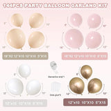 Dusty Pink White Nude Balloon Arch Kit Pink and Gold Balloons With