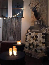 Melsan Black Tinsel Backdrop Streamers, Black Foil Fringe Curtains
