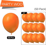PartyWoo Orange Balloons 50pcs 12 Inch Fall Latex Helium Balloons for
