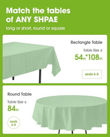 Pureegg Plastic Table Cloth Disposable 10 Pack, 84'' Round Table Cloth