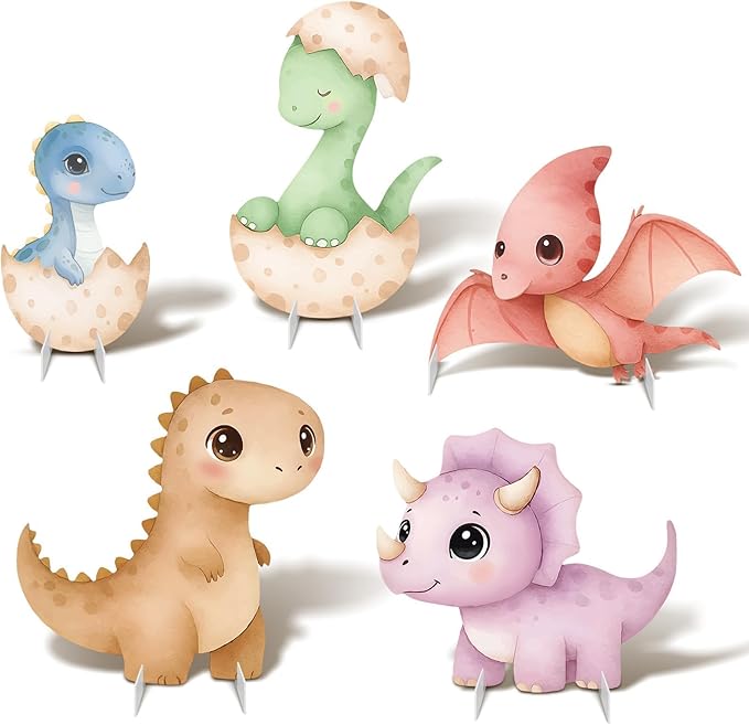 5Pcs Dinosaur Baby Shower Decorations Large Baby Dinosaur Cardboard