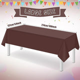 16 Pack Brown Plastic Tablecloth for Rectangle Tables, Premium