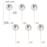 Gexolenu 24 Pcs Disco Ball Cupcake Toppers, NO DIY Silver Disco Ball